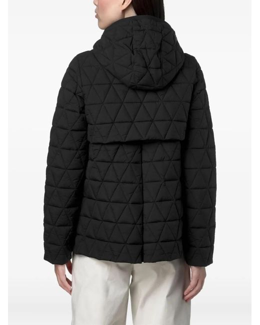 K-Way Black Madlaine Quilted Jacket