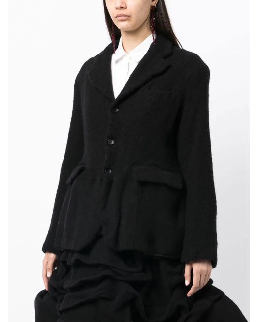 Comme des Garçons Black Felted-Finish Single-Breasted Blazer