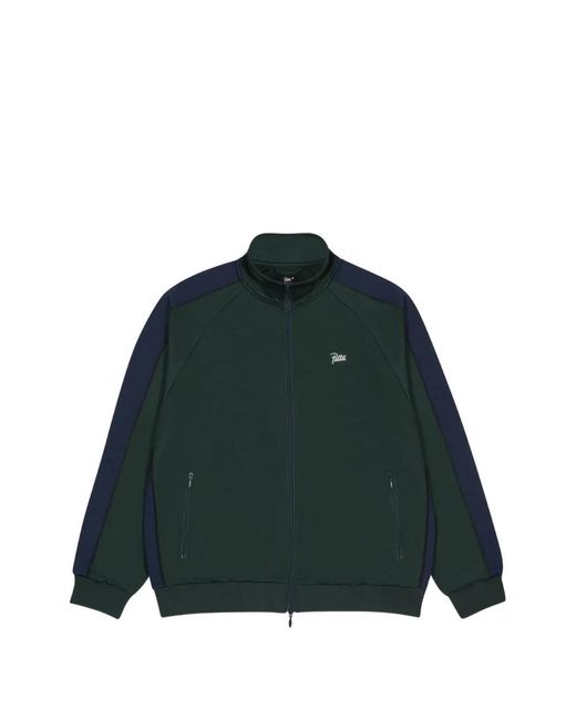 PATTA Green Zip-Up High-Collar Sweatshirt for men
