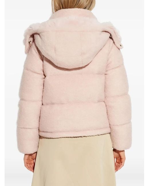 Moncler Pink Virieu Bouclé Padded Jacket