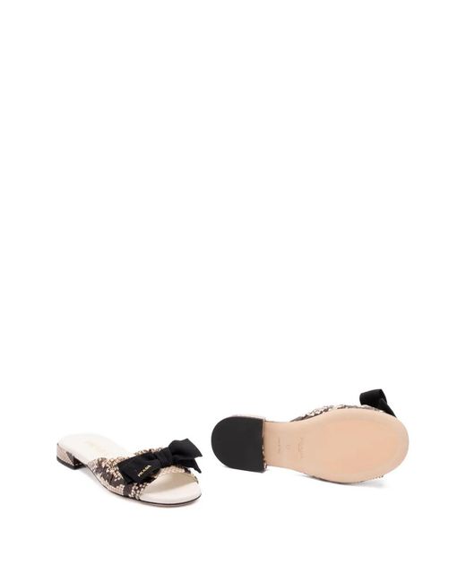 Prada White Bow Sandals