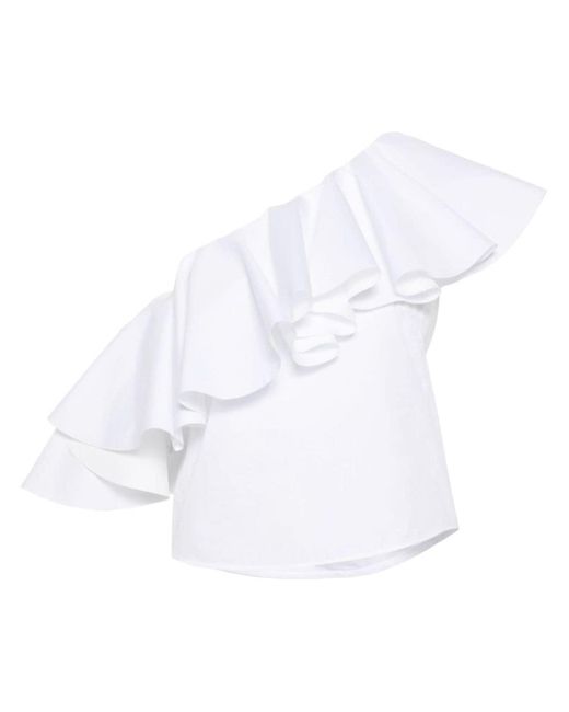Blusa con hombros asimétricos Giambattista Valli de color White