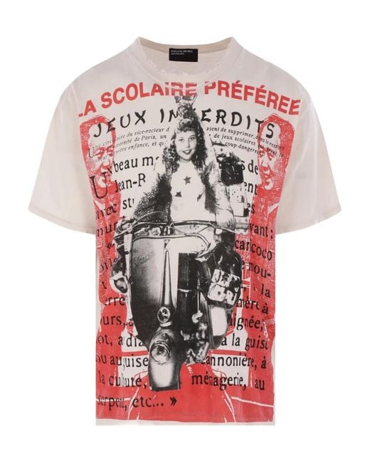 Enfants Riches Deprimes Pink La Scolaire Préféree Distressed Printed T-Shirt for men