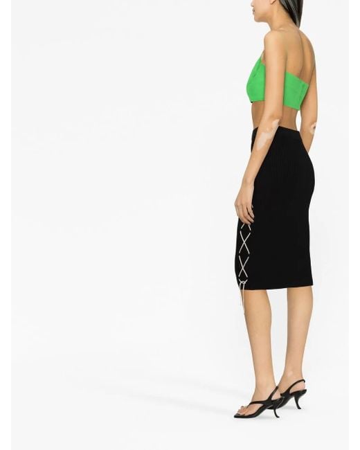 GIUSEPPE DI MORABITO Black High-Waist Lace-Detail Skirt