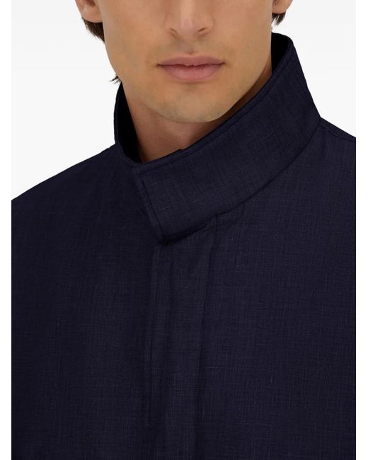 Chaqueta Con Cuello Alto Herno de hombre de color Blue