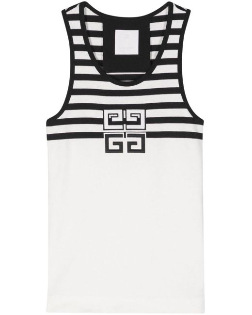 Givenchy Black 4g-embroidered Cotton Tank Top