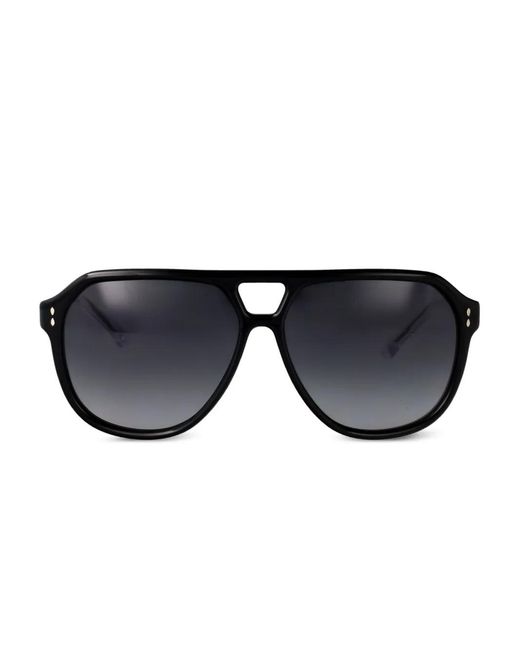 Isabel Marant Black Aneya Acetate Pilot Frame Sunglasses