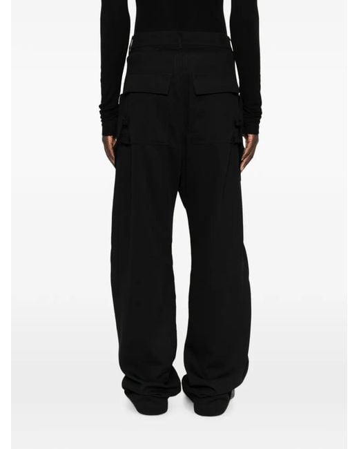 Rick Owens Black Belt-Loops Trousers for men