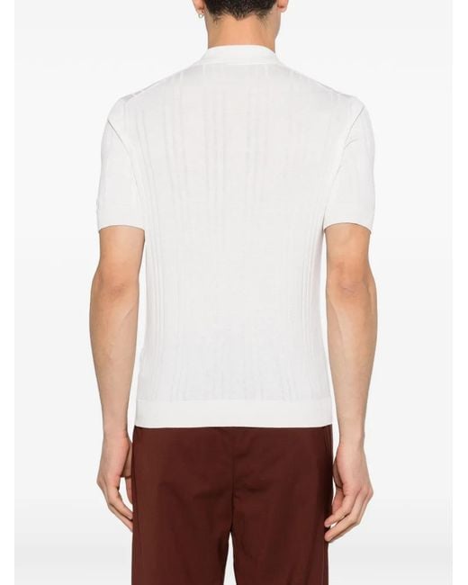 Tagliatore White Short-Sleeve Polo-Collar T-Shirt for men