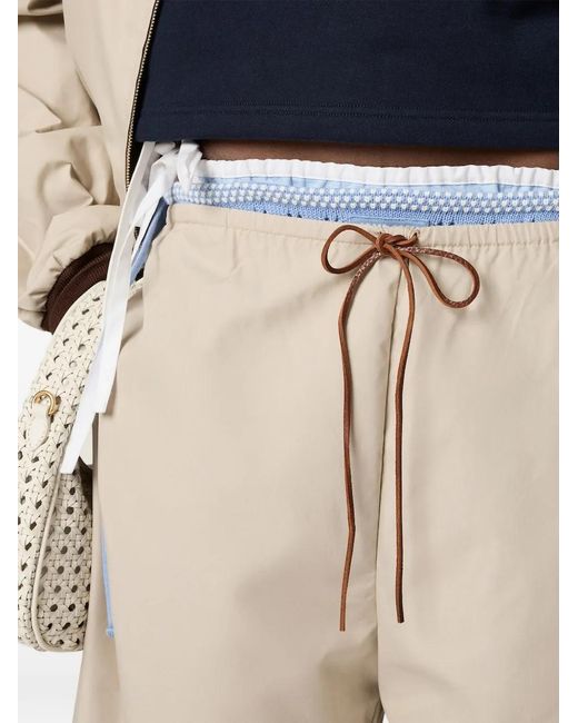 Miu Miu Natural Panama Cotton Bermudas
