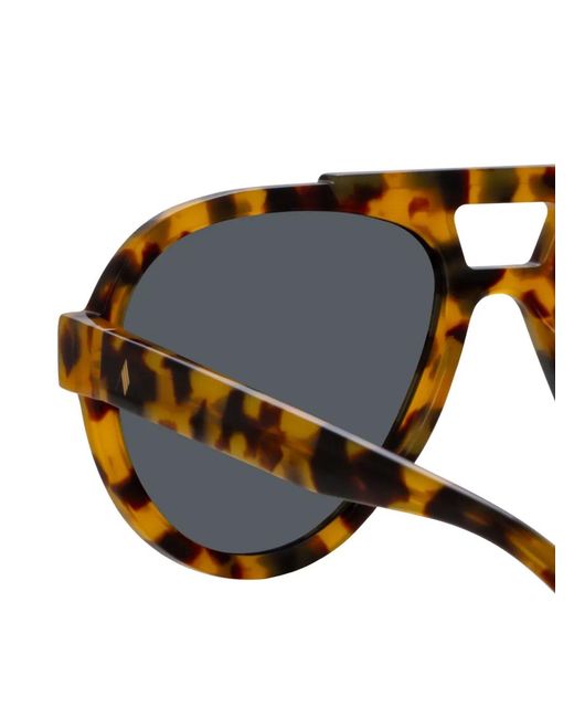 Linda Farrow Blue Jurgen Navigator-Frame Sunglasses