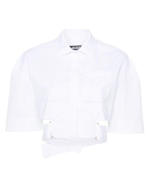 Jacquemus Les Classiquesコレクション ホワイト La Chemise Courte Bari シャツ White