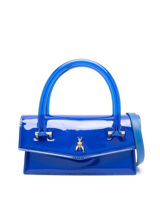 Patrizia Pepe Blue Glitter-detail Mini Bag