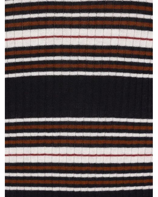 Max Mara Black Striped Ribbed Sweater