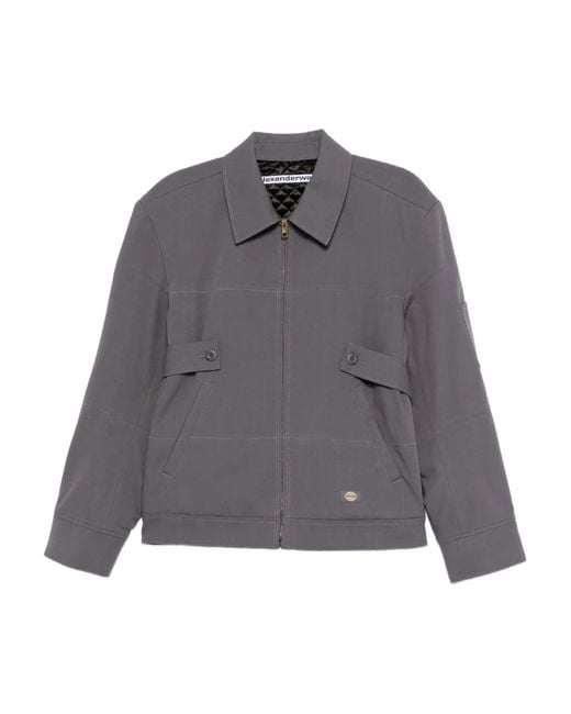 Alexander Wang Gray Zi-Up Bomber Jacket