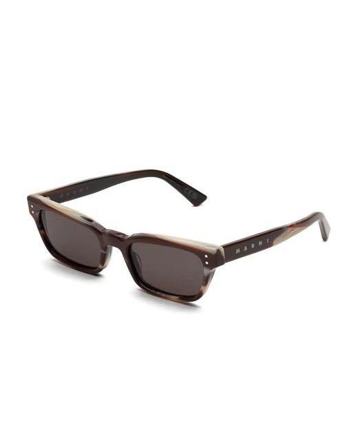 Marni Black Floosa Rectangle-Frame Sunglasses