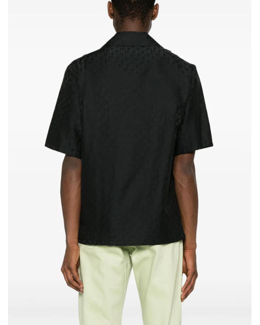 Off-White c/o Virgil Abloh Black Holiday Bowling Shirt With Off Pattern for men