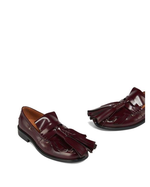 Marni Brown Tassel-detail Leather Loafers