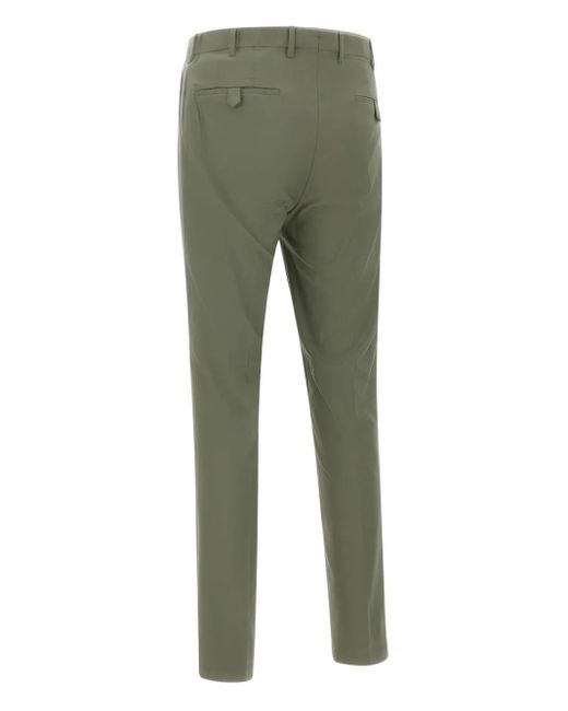 Devore Green Pleated-Front Trousers for men