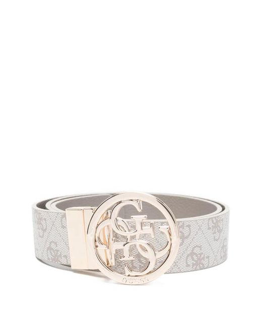 Guess White Ceinture À Boucle Logo