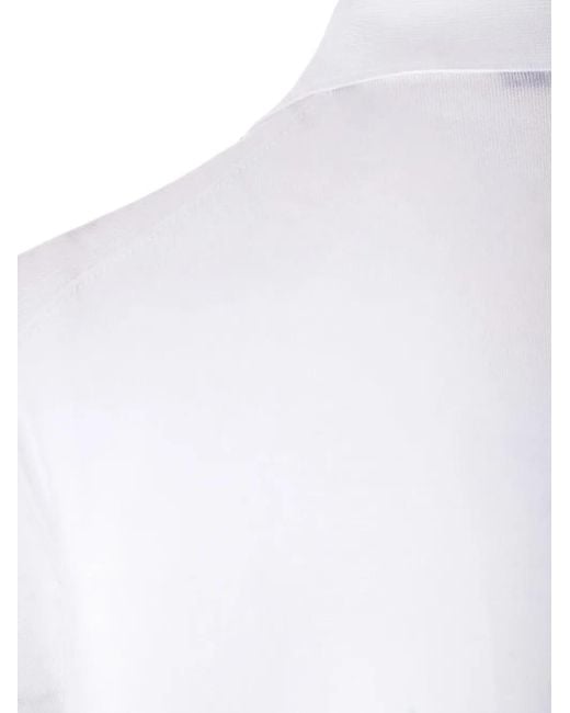 Al Duca D'aosta White Ribbed-Trim Polo Shirt for men