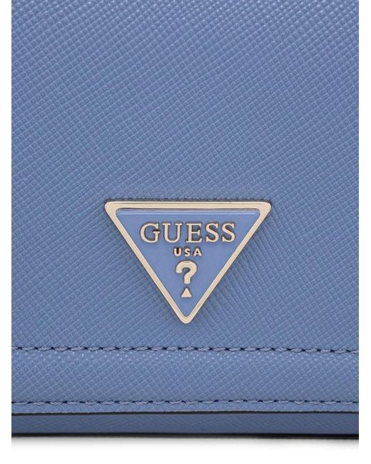 Guess Blue Schultertasche mit Logo-Schild
