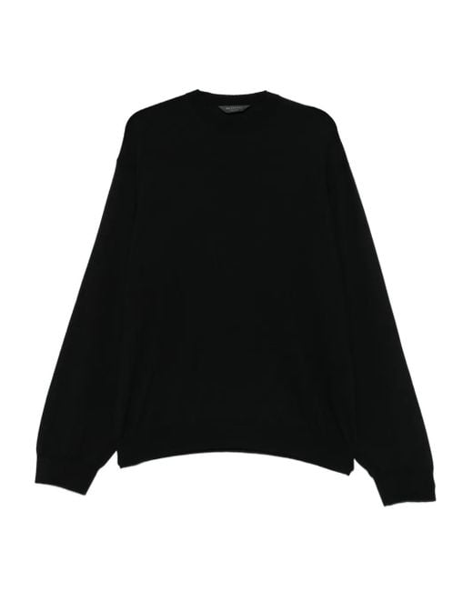 Balenciaga Black Round-Neck Panelled Sweater for men