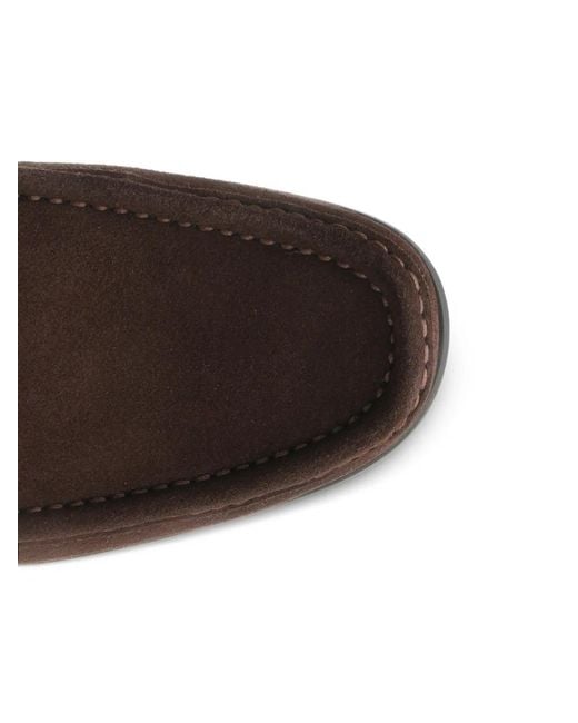Ferragamo Brown Bit Detail Slip On Shoes for men