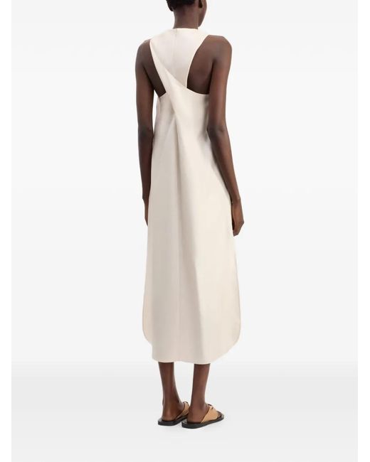 Loulou de Saison White Paloma Twisted Back Midi Dress