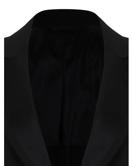 Tonello Black Peak-Lapel Single-Button Blazer