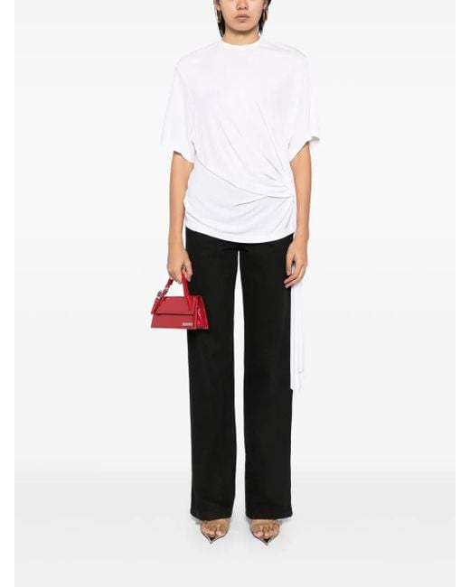 Christopher Esber White Side Cowl Drape Extension Tee