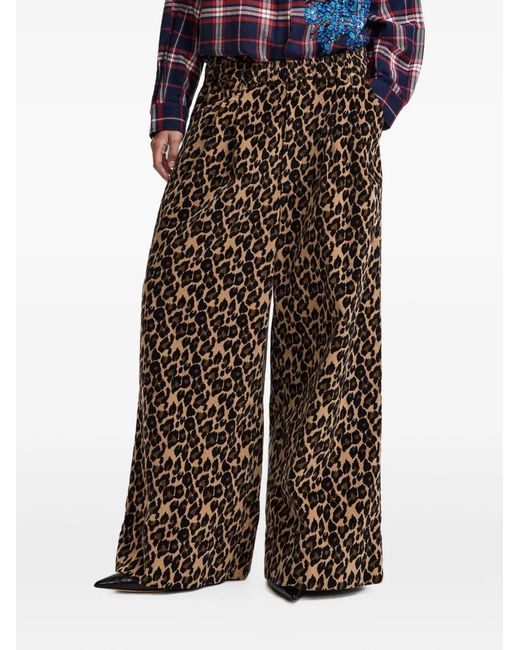 Essentiel Antwerp Natural Kelly Leopard-Print Trousers