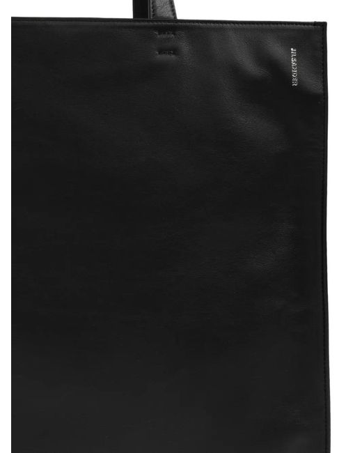 Jil Sander Black Leather Tote Bag for men