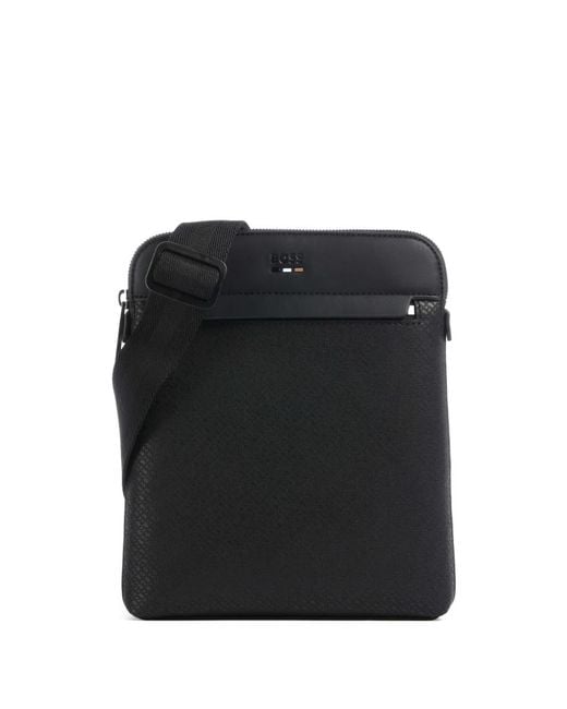 Borsa Messenger Ray Con Monogramma 2002 di Boss in Black da Uomo