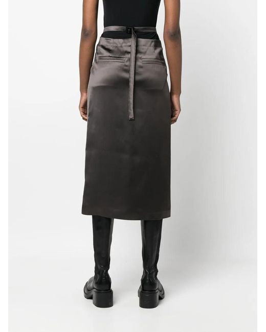 Off-White c/o Virgil Abloh Gray High-Waisted Wrap Midi Skirt