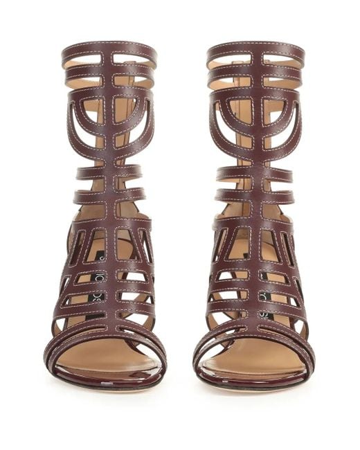 Sergio Rossi Sr Agate Sandals in Brown | Lyst