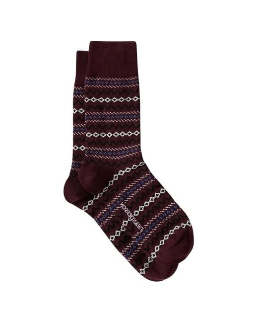 J.W. Anderson Purple Fairisle Mid-Calf Socks