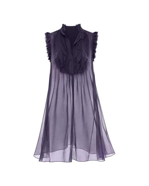 Derek Lam Purple Ruffled Mini Dress