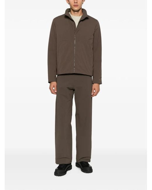 Veilance Brown High-Neck Zip-Up Jacket for men