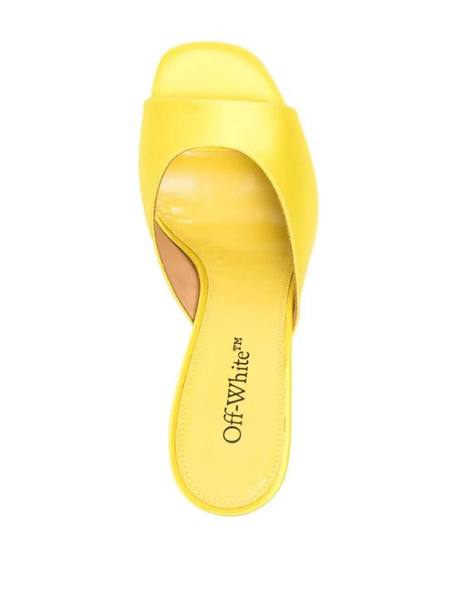 Off-White c/o Virgil Abloh Yellow 100Mm Pop Lollipop Satin Sandals