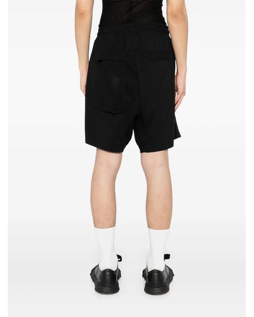 Thom Krom Black Drop-Crotch Cotton Shorts for men