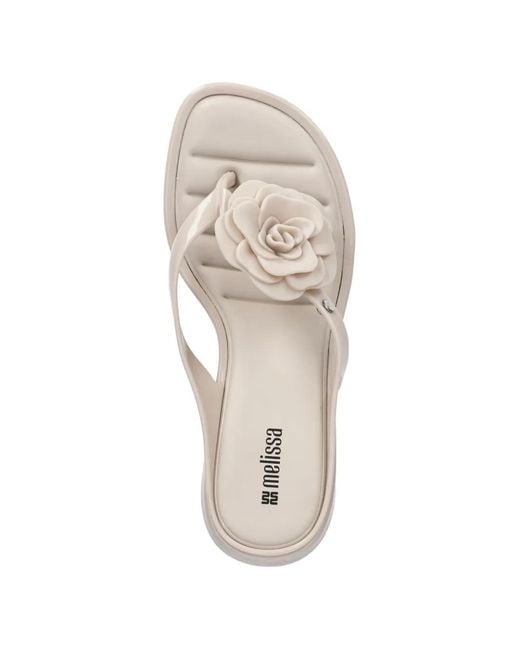Melissa White Kitten Heel Petals Sandals