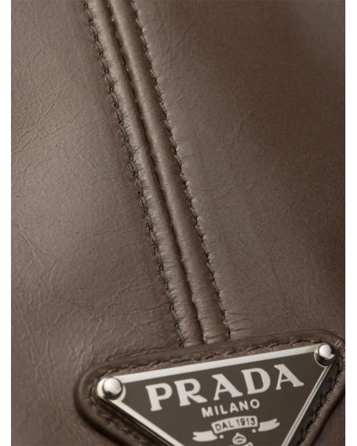 Prada Brown Leather Wallet With Coin Purse for men