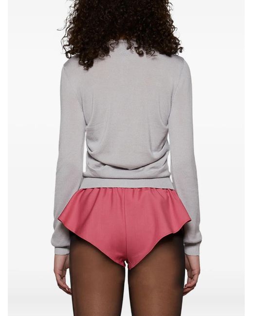 Loewe Gray Fine-Knit Cardigan