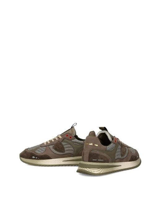 Philippe Model Brown Mesh-Panelled Running Sneakers for men