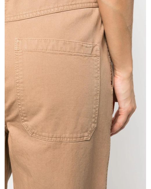 Burberry Natural Branley Straight-Leg Cotton Trousers