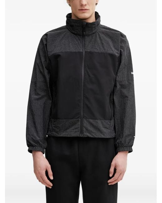 The North Face Black Check-Pattern Panelled Jacket