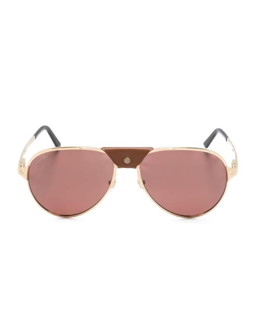 Cartier Pink Santos Pilot-frame Sunglasses