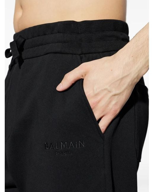Balmain Black Drawstring Trousers for men