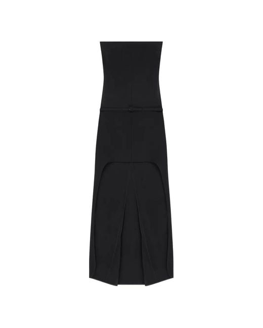 Courreges Black Bandeau-Neck Asymmetric Dress